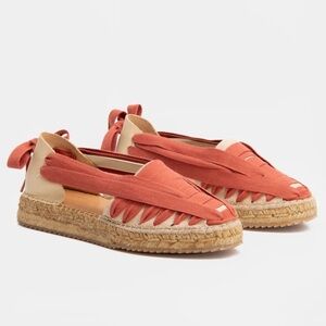 Naguisa SOC Trail Ribbon Espadrille Brick Size 39 NWOB